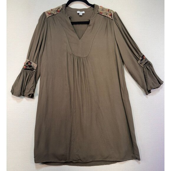Carolina Belle Dresses & Skirts - Carolina Belle Womens Embroidered Tunic Dress Size 8 Olive Green